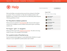 Tablet Screenshot of help.rubygems.org